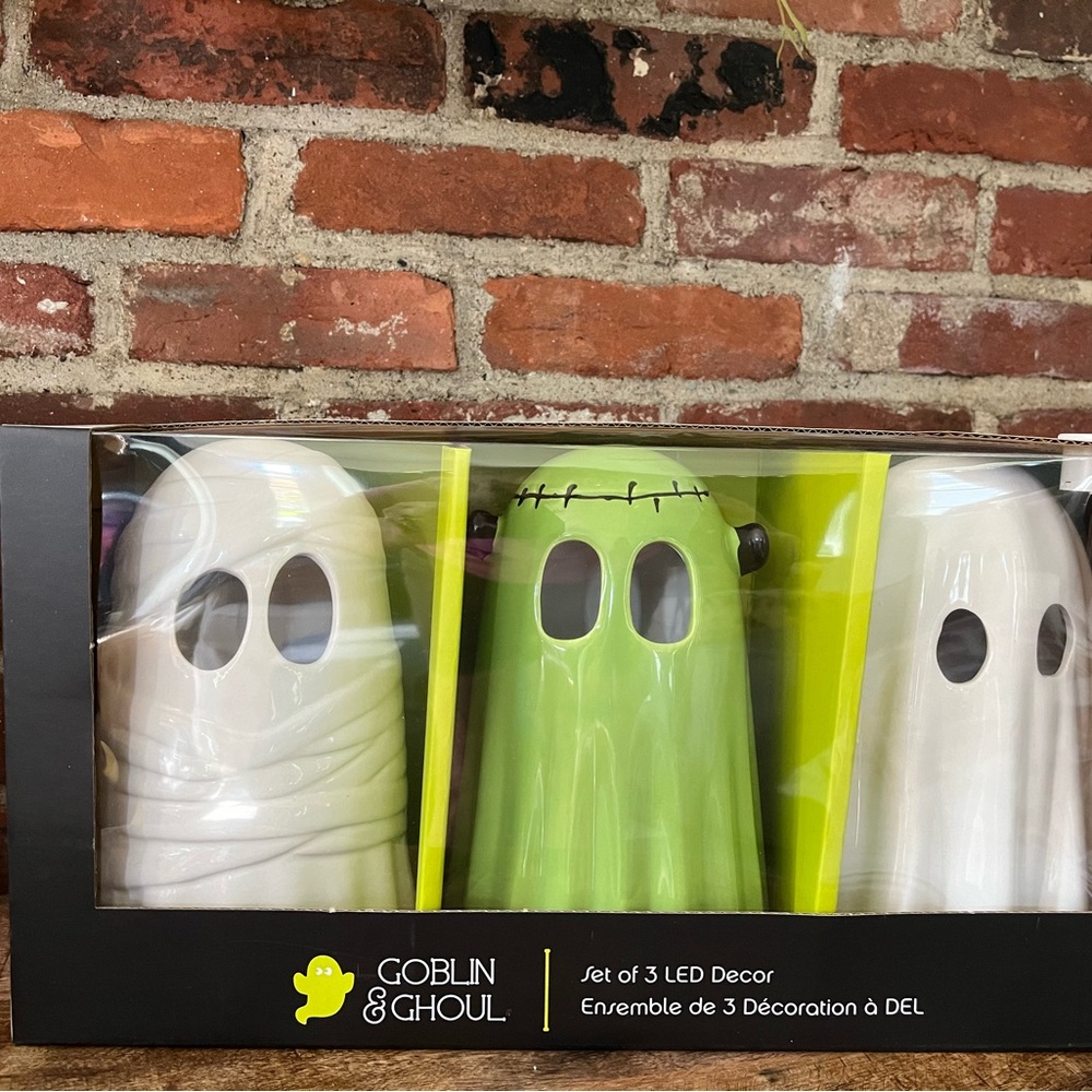 Goblins and ghouls set of three ghost Frankenstein the mummy must have NWT